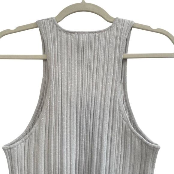 NWT Madewell Phoebe Snowy Silver Cutaway Ribbed Tank Size L - Picture 11 of 12